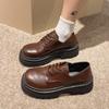 Wind Versatile Women's 2025 Spring New Lace-up Skirt College Style Small Leather Shoes Single