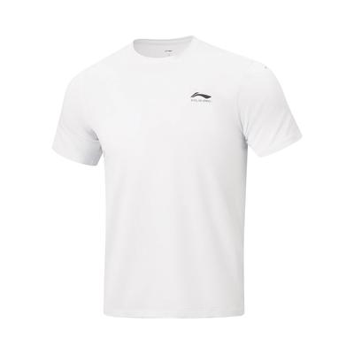 Мужская футболка с круглым вырезом Li Ning Running Series, простая, мягкая, удобная, быстросохнущая, с коротким рукавом, Топы ATSW445-2