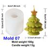 3D Fir Tree Christmas Tree Candle Silicone Mold Five Pointed Star Coniferous Christmas Tree Candle Silicone Mold