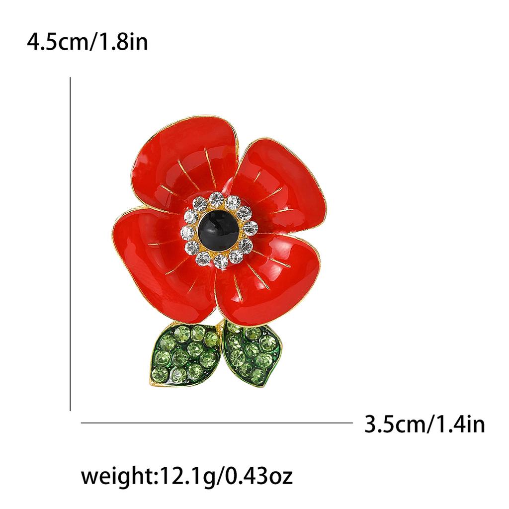 Exquisite Creative Alloy Enamel Poppy Brooch Versatile Fashion Women'S Clothing Brooch Ornament Pin