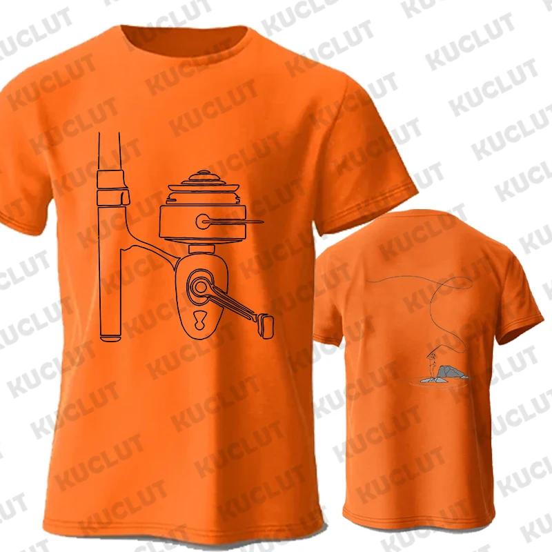 T-shirt Short Sleeve Fly Fishing Print Unisex Tshirt O-neck Street Style Funny Loose Tshirt Fisherman Fishing Tee Shirt Homme