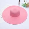 Summer Solid Color 14cm Oversized Sun Hat Ladies Wide Brim Beach Hat Travel Foldable Travel Straw Hat Sun Protection UV Panama