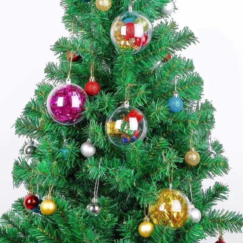 10/8/6/5cm Transparent Christmas Balls for Xmas Tree Hanging Pendants Hollow Ball Ornaments Wedding New Year Party Home Decor