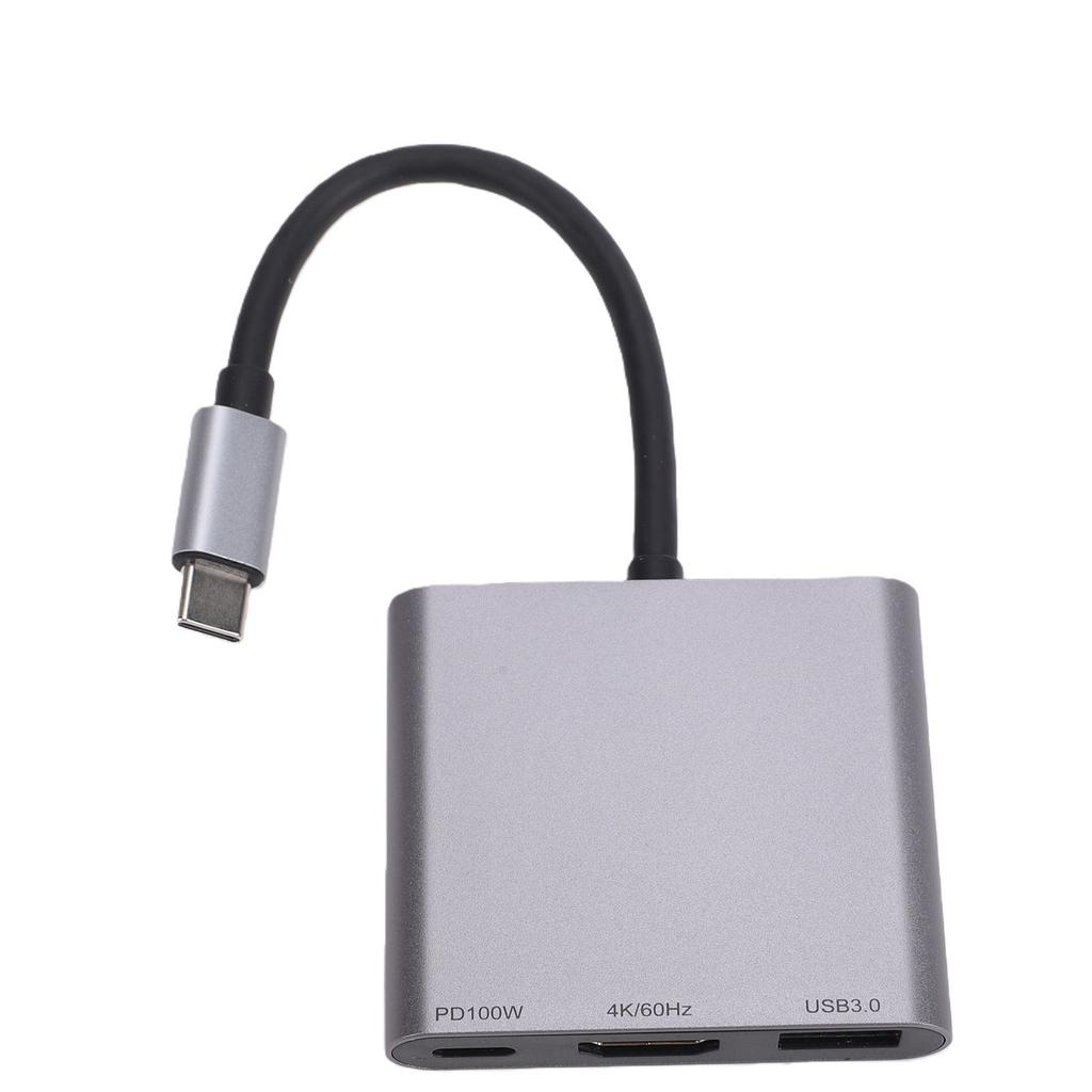 3-в-1 USB-C концентратор, подходит для AR-очков XREAL One, многопортовый адаптер, док-станция, поддержка быстрой зарядки PD 100 Вт, 4K 60 Гц