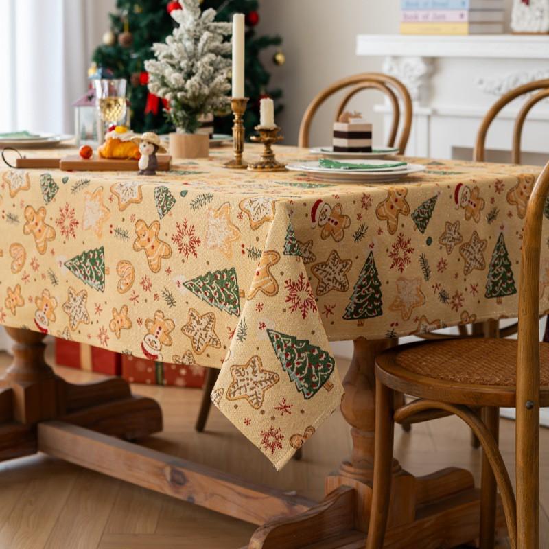 Vintage American Tablecloth Waterproof Oilproof Christmas Party Table Cover Premium Fabric