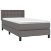 Maison Exclusive - Sommier à lattes de lit avec matelas Gris 90x190 cm Similicuir