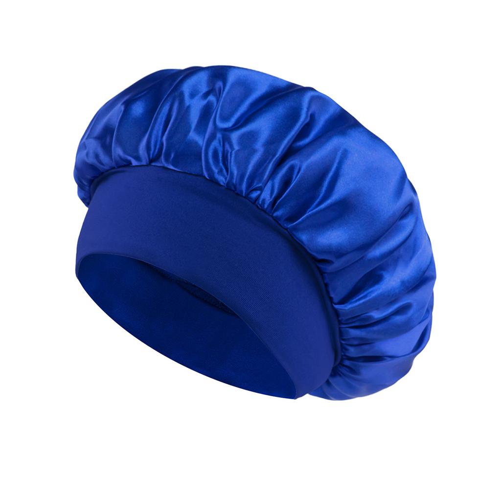 Satin Bonnet Hair Bonnet for Sleeping Silk Bonnets Women Solid Solid Wide-brimmed Sleeping Hat with Elastic Soft Band Hair Care