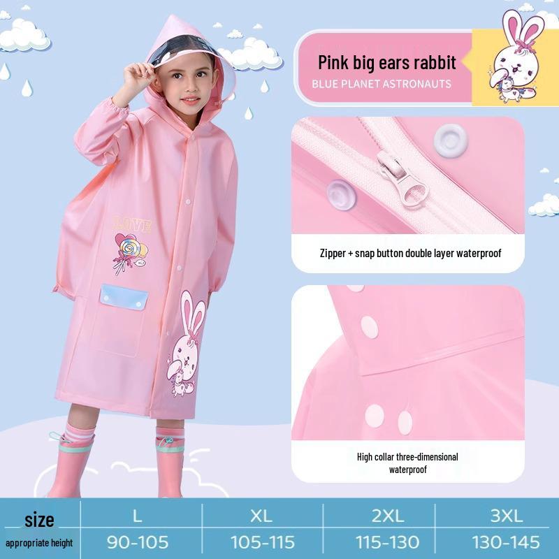 Большой детский дождевик для девочек и мальчиков, возраст 8 лет, цельное пончо с местом для рюкзака, для школы, дождестойкий.