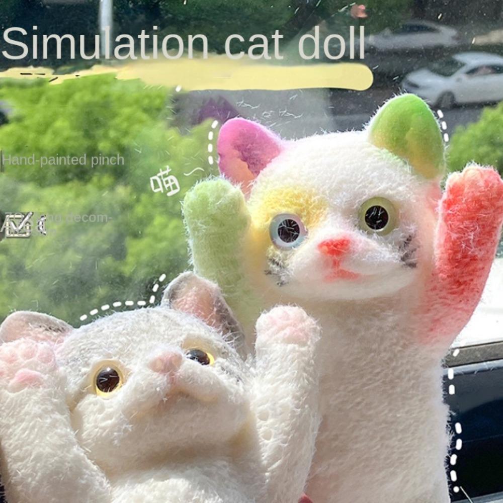 Мультяшная игрушка-сквиши в форме кота, красочная искусственная кукла-сквиши, мини-украшения