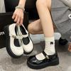 Muffin Retro Women's Shoes 2025 Spring and Summer New Japanese Small Leather Shoes with Skirts Big Head Platform Single Shoes Jk Mary Jane