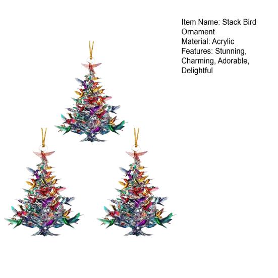 Колибри Рождественское украшение Красочный Стек Птица Подвесное украшение Двустороннее Акриловое Украшение на елку для Любителей птиц Подарки