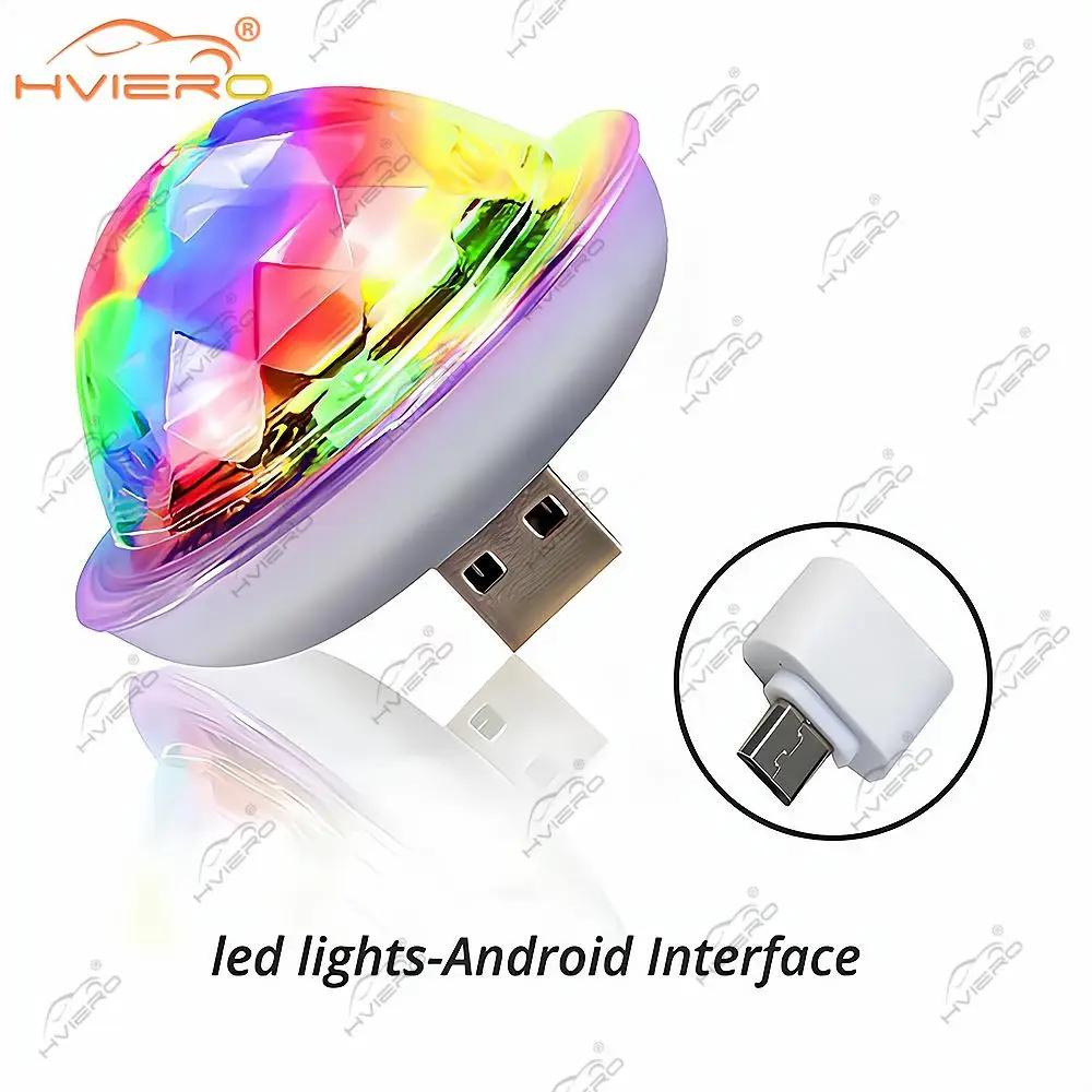 1pcs USB Dj Lantern Led Bar Night Light LED RGB Discos Stageing Projector Welcome Micro Crystal Ball Sound Party Atmosphere Lamp