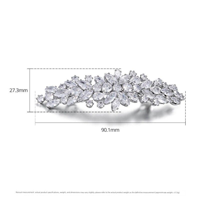 Moissanite, European and American Style, Versatile for Daily Use, Light Luxury Hair Clip, High-End Accessory, Bridal Hairpin, Spring Clip for Women