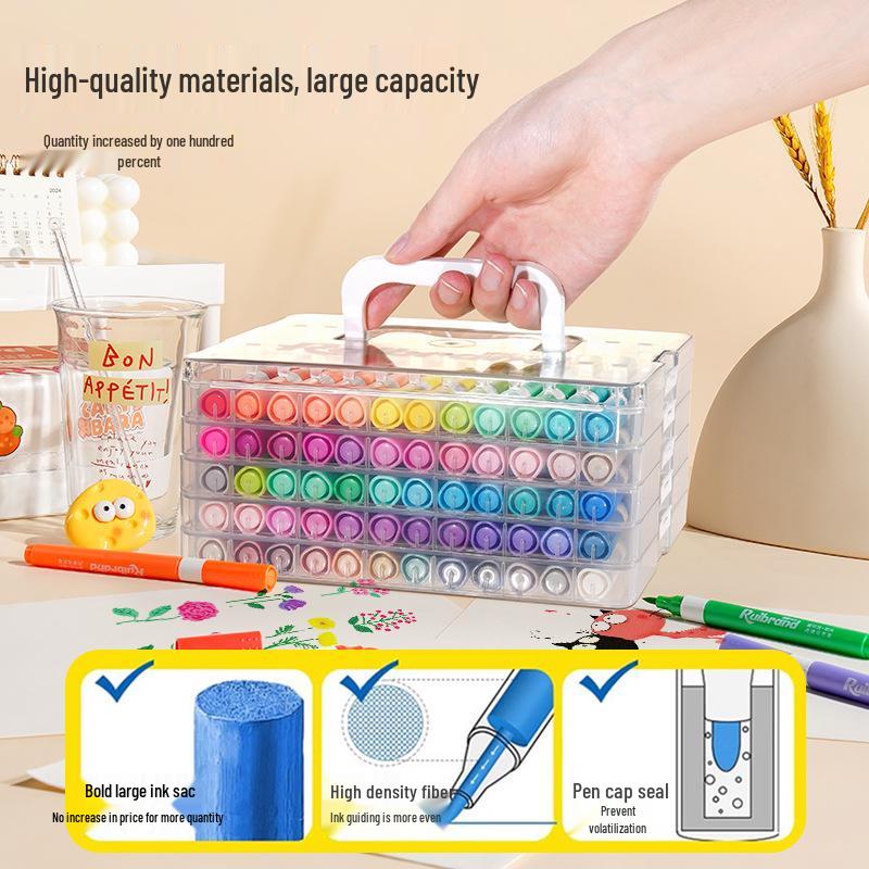60-цветные моющиеся акриловые маркеры: Акварельные фломастеры для детского творчества и школьных проектов