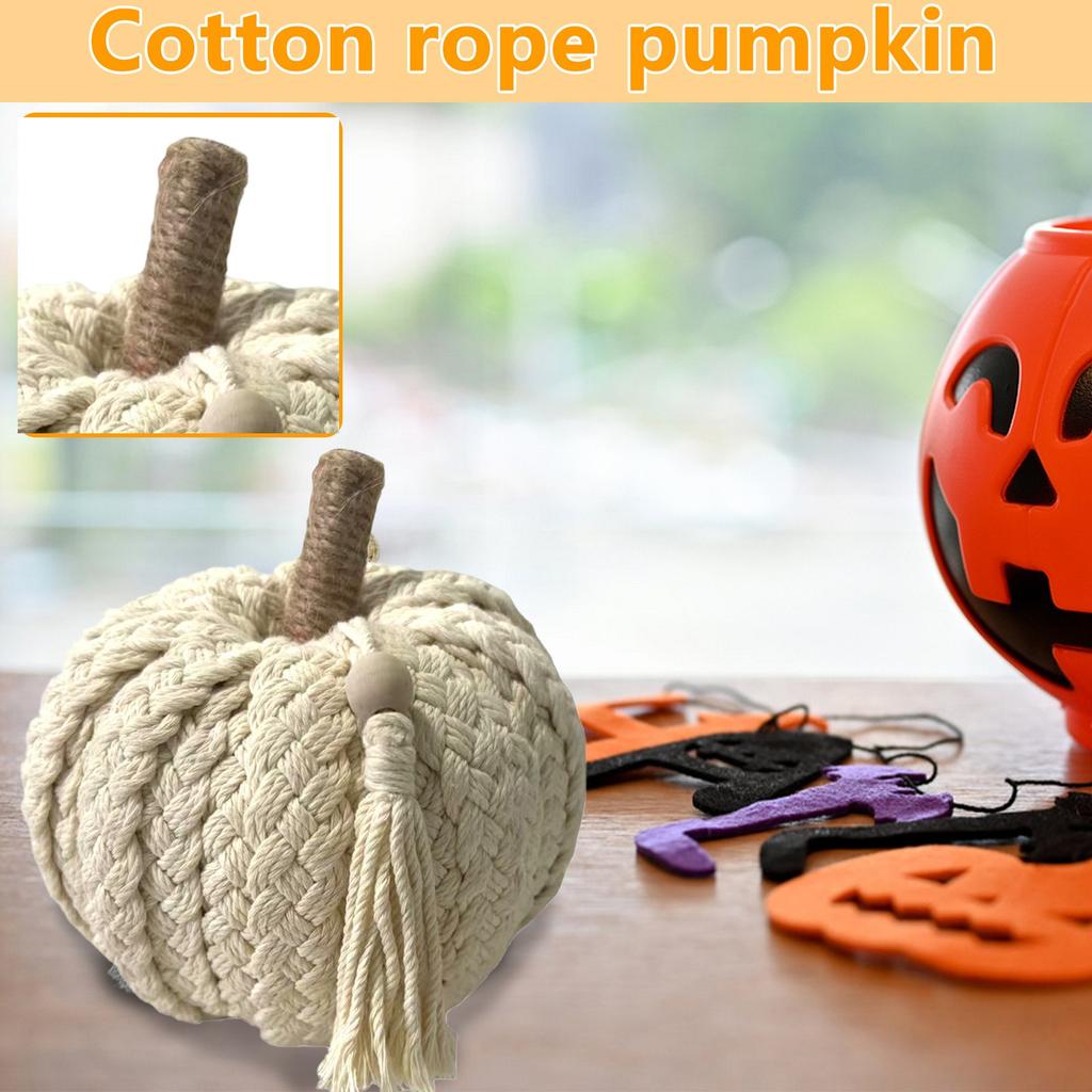 Cotton Rope Pumpkin, Desktop Ornaments, Hand-woven Decorations, Holiday Decoration Props.