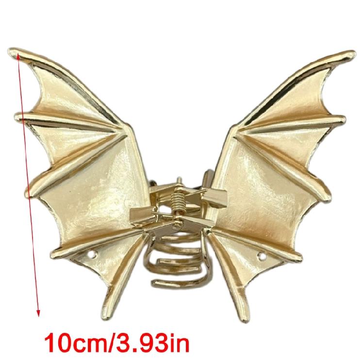 Punk Bat Shape Design Hair Clip Large Metal Hair Claw Halloween Costume Event Hairstyle Accessory Women Party Headwear