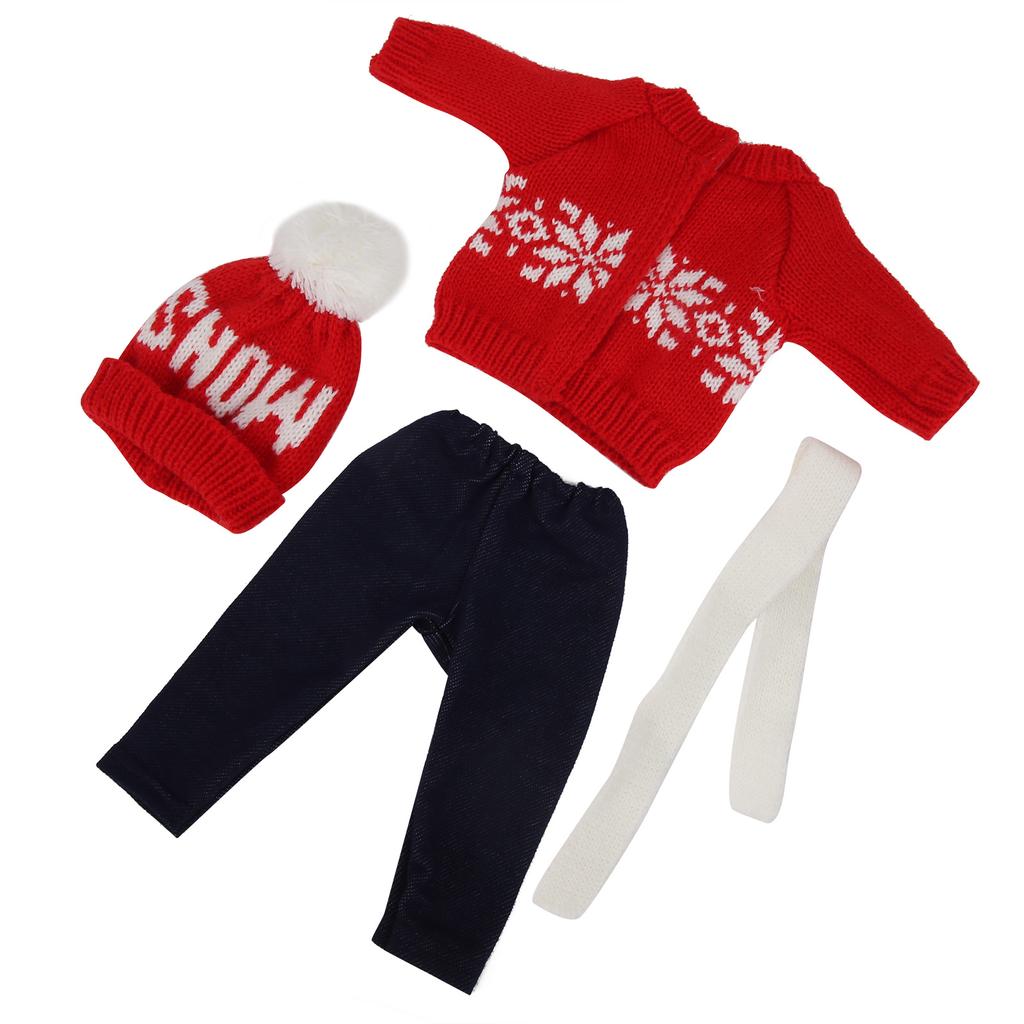 Одежда для кукол-малышек, рождественский свитер, штаны, шапки, аксессуары для кукол 18 дюймов Q18-782