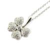[L6091] - White 'Clover' Silver Necklace