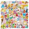 100 Small Size 4cm Animal Food Small Fresh Cartoon Graffiti Stickers DIY Suitcase Mobile Phone Case Stickers