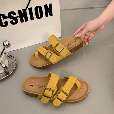 Модные шлепанцы на платформе, тапочки, женские плоские сандалии, лоферы, обувь, женский летний тренд 2025, пляжные, с перемычкой между пальцами, повседневные, удобные, женские слайды