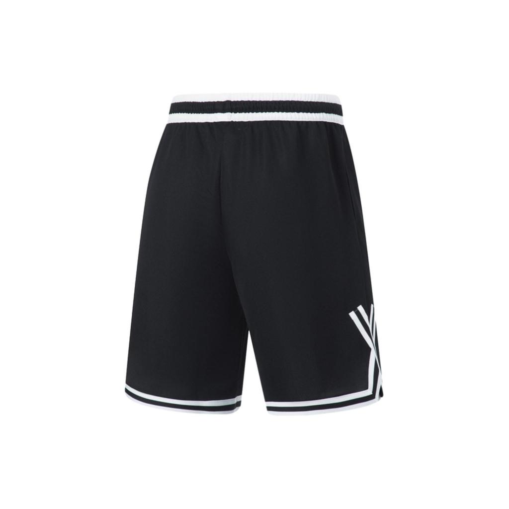 Li Ning Anti-Five Series Versatile Brand Logo Printed Breathable Casual Shorts Men Shorts Black Off-White AAPT069-1