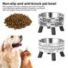 Elevated Pet Food Bowl Raised Cat Feeding Bowl with Stand Anti-Slip Stainless Steel Pet Food