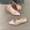 Gentle Fairy Wedge Heels Single Shoes 2025 New French Temperament Elegant Suede Pointed Head Shallow Mouth Rear Empty Commuter Shoes