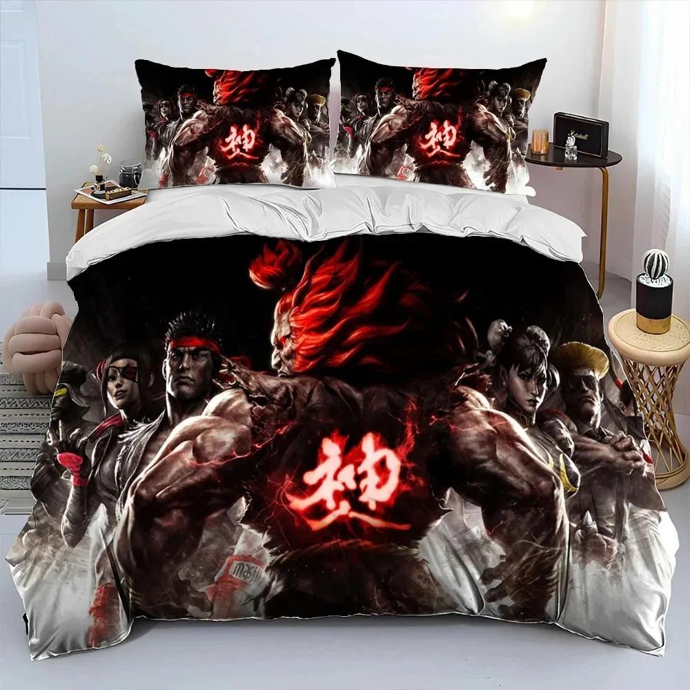 Street Fighter Ретро Игрок Постельное Белье Односпальное Двуспальное Полное Queen King Размер Полиэстер Пододеяльник Одеяло Покрывало Комплект