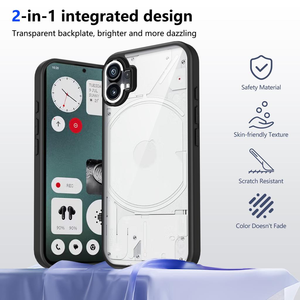 Ударопрочный Мягкий ТПУ+ПК Прозрачная Задняя Крышка Чехол Для Nothing Phone 1 NothingPhone1 CMF Phone 1 G