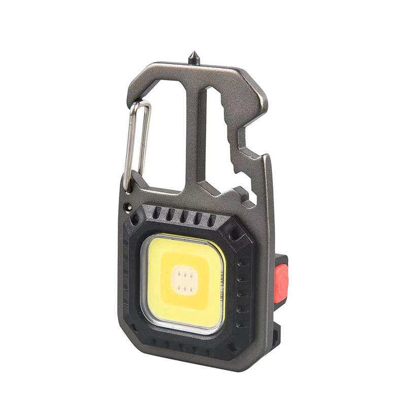 LED multifunctional portable keychain light emergency outdoor camping light USB mini COB work light