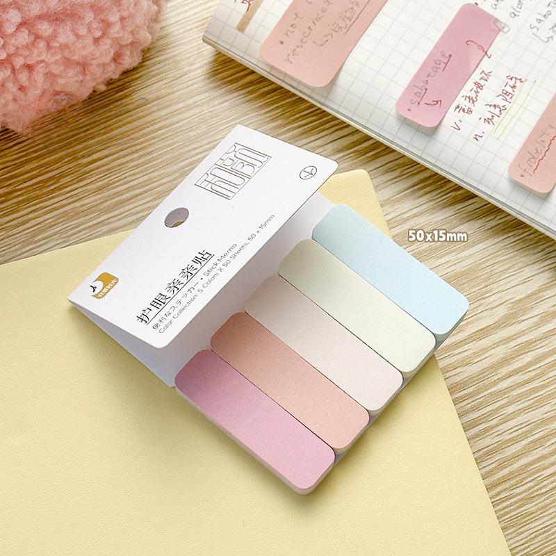 100Sheet Simplicity Sticky Note Solid Color Mini Notepad Creative Study Memo Pad for Kid Lovely Stationery Adhesive Index Note