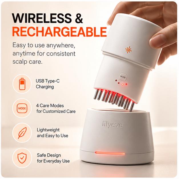 Lilyeve GROW:TURN PRO 4-in-1 Scalp Care Device EP MC EMS Micro-Vibration Ampoule Booster