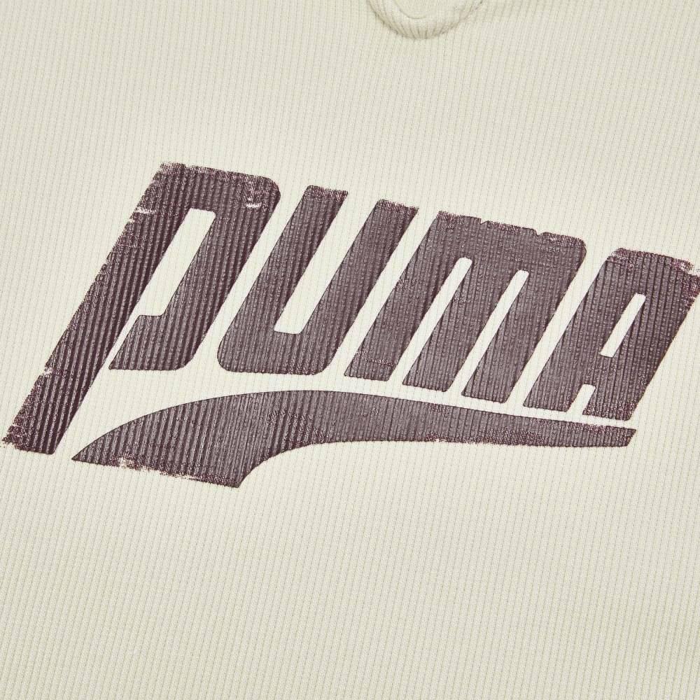 Puma Спортивная удобная футболка-пуловер в рубчик, облегающего кроя, с коротким рукавом, женские топы 638607-87