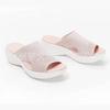 Summer New Fashionable Women's Outer Wear Wedge Heel Thick Bottom Fly-woven Solid Color Cool Slippers Women Breathable