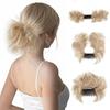 Synthetic Messy Bun Hair Piece Side Comb Clip In Hair Bun Tousled Updo Hairpiece For Women Short Natural Wavy Easy Wear Faux Hair Bun