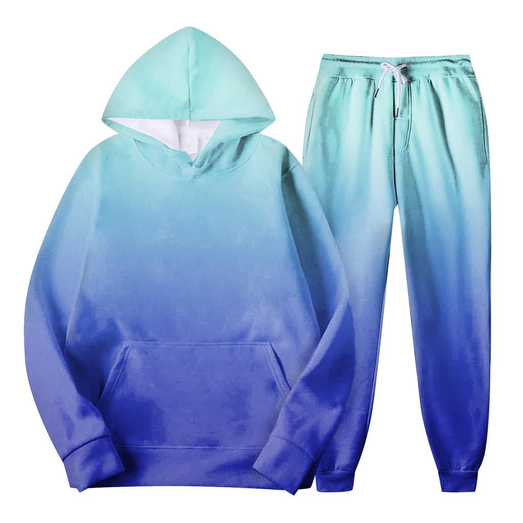 Мужской спортивный костюм с капюшоном, унисекс, двухсекционная одежда для бега, пуловер с длинными рукавами, толстовки с капюшоном + комплект спортивных штанов