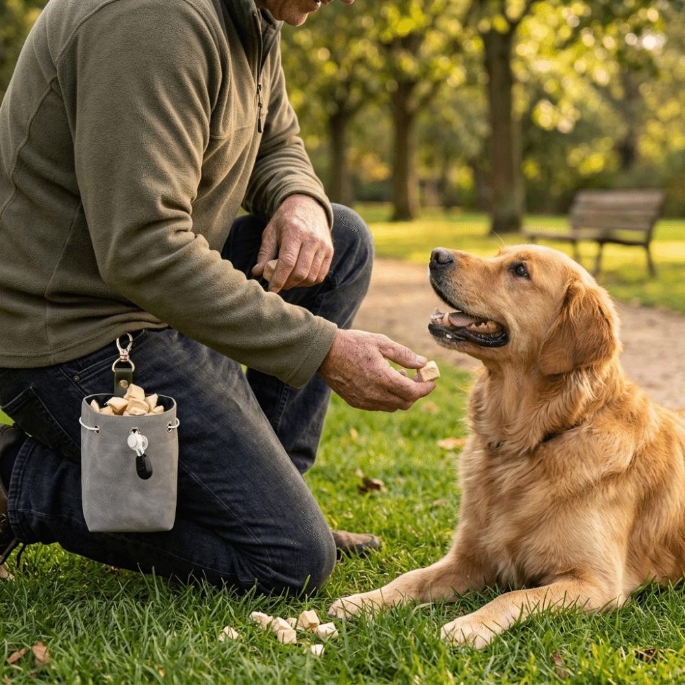 Leak-proof Pet Training Treat Bag Waterproof PU Pet Food Storage Bag Dog Treat Pouch Dog Training