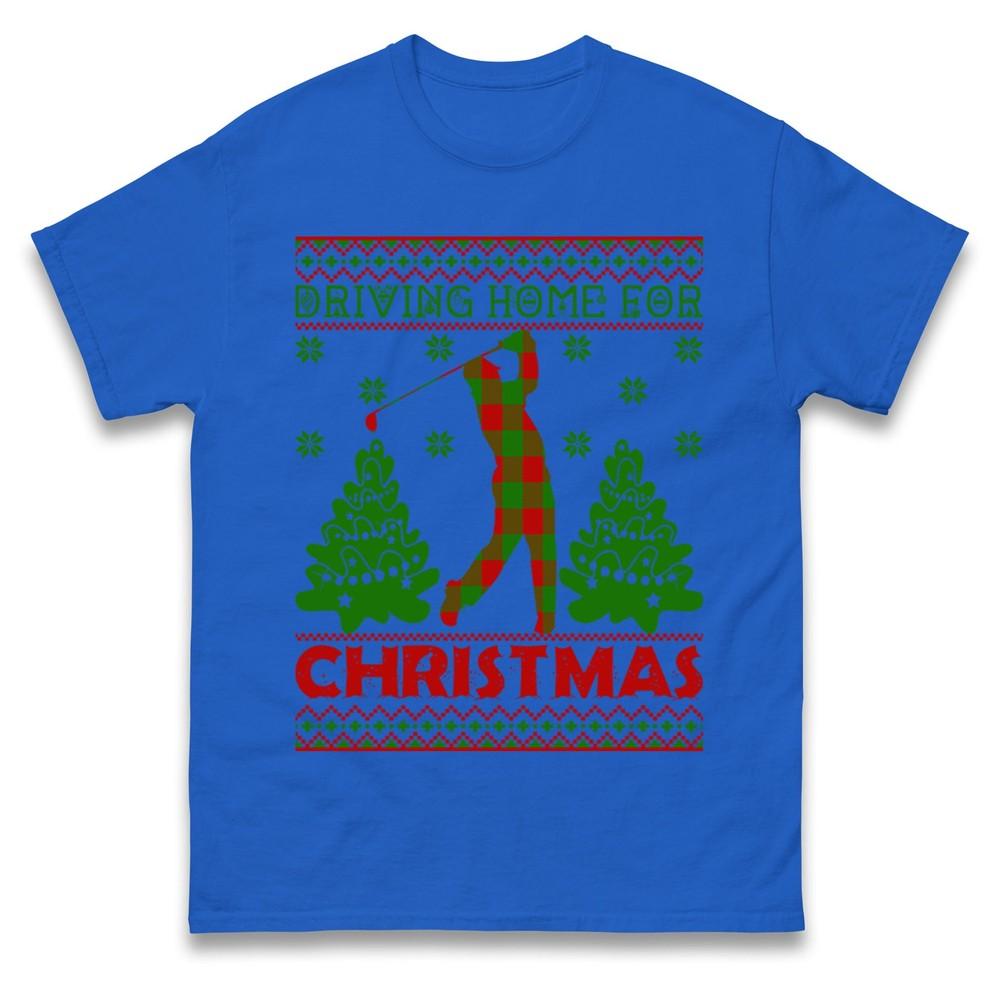 Driving Home For Christmas T Shirt Funny Golf Xmas Tee Top Xmas Festive Gift