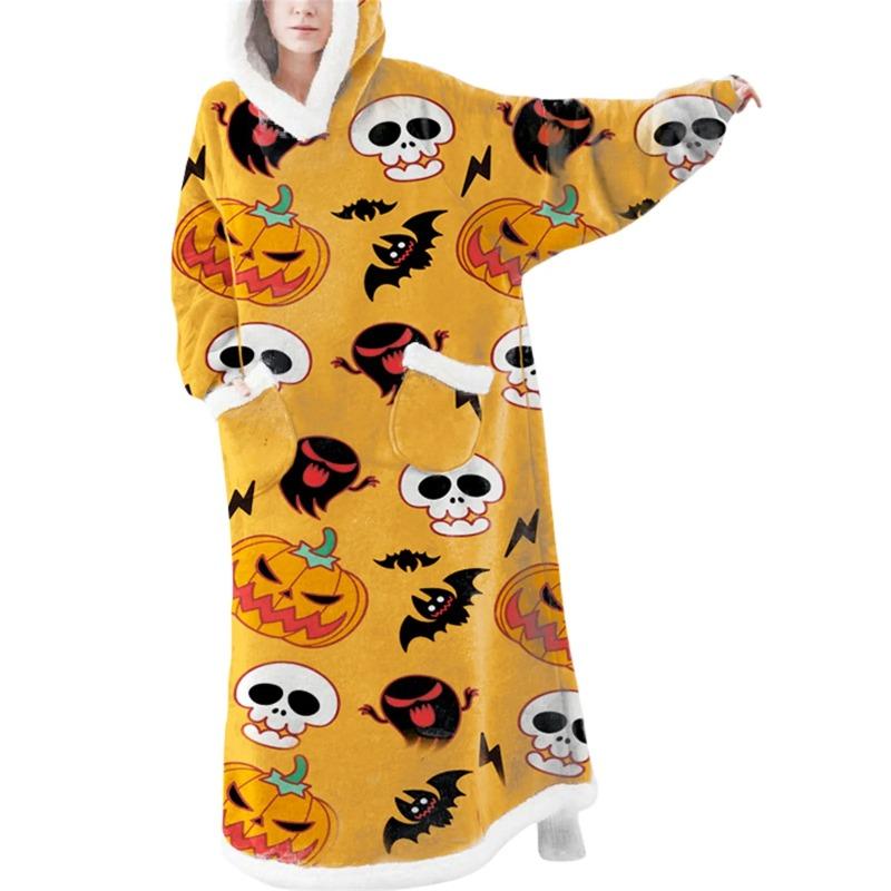 Носимое одеяло с капюшоном, одеяло с длинными рукавами, тепловой джемпер, мягкая толстовка, подарок, плюшевое одеяло с капюшоном для телевизора, зимняя женская и мужская домашняя одежда, толстовки