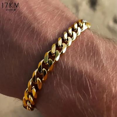 1 модный браслет-цепочка из нержавеющей стали в стиле хип-хоп, подходящий для повседневного отдыха мужчин и универсальный подарок для бутиков