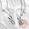 HipHop 925 Sterling Silver Cut Animals Rabbit Charm Pendant Necklace For Women Wedding Party Jewelry Choker Collar Gift
