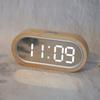 DEMI Настольные часы Цифровое зеркало Деревянная рама Зеркало Будильник Календарь Дисплей Питание от USB USB-порт Спальня Светодиодная подсветка Регулируемая яркость Стильный Натуральный