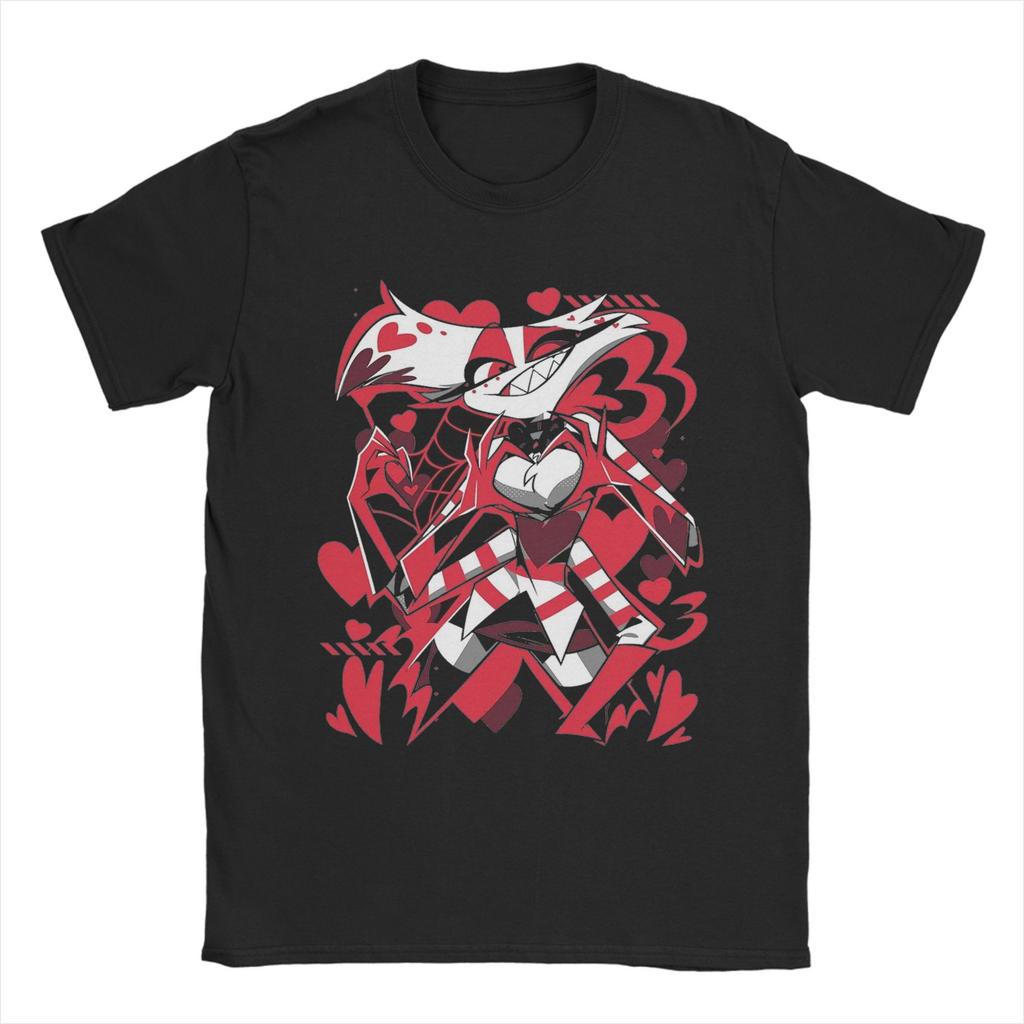 Футболка Hazbins Hotels Huskerdust на День святого Валентина Мужская Женская Юмористическая 100% Хлопковая Футболка с Круглым Вырезом и Коротким Рукавом Оригинальные Топы