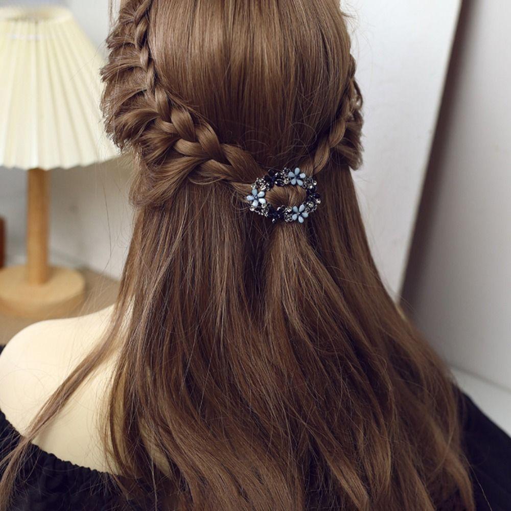 Роскошная овальная заколка для волос с цветком, со стразами и цирконом, верхняя заколка для женщин и девушек, аксессуары для волос
