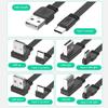 Кабель передачи данных USB 2.0 - Type C, 2 А, быстрая зарядка, скорость передачи данных 480 Мбит/с, плоский провод, колено 90 градусов для планшетов и телефонов