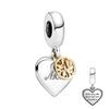 2023 Fit OriginalNew Bracelet DIY Women Jewelry New 925 Sterling Silver Bead Golden Heart-Shaped Lock Birthday Candle Charm