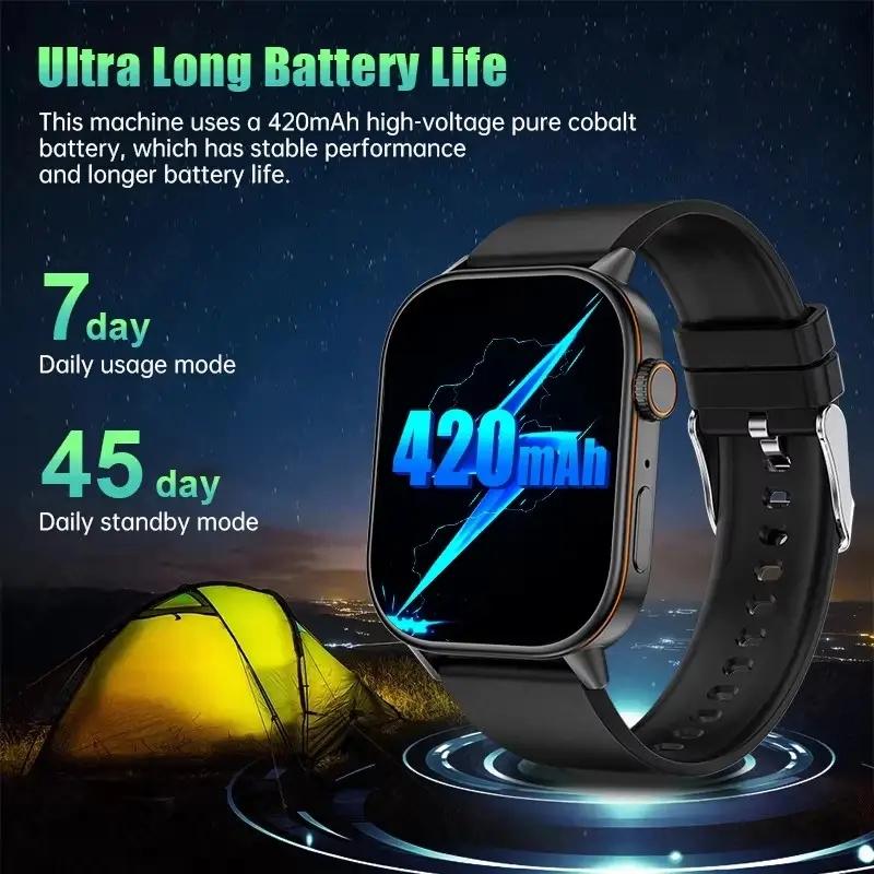 SACOSDING New Smartwatch GPS Position Waterproof Smartwatch Men Compass Outdoor Sports Buletooth Call Watch 2.01 Inch HD Screen
