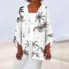 Женская повседневная модная легкая куртка средней длины с принтом, кардиган