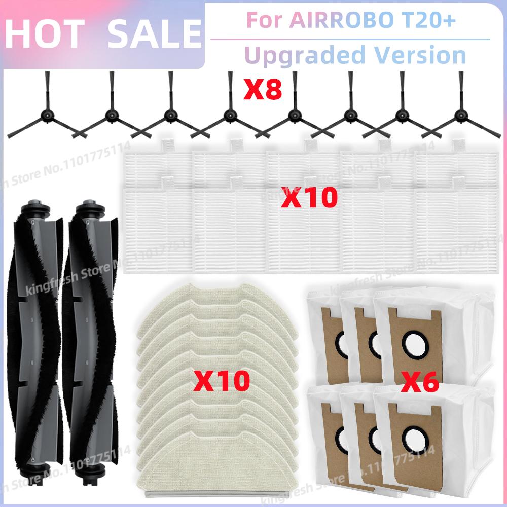 Fit For AIRROBO T20+ / T25+ / T30+ / L40+ / L50+ / L60+ / FIXR T20 Parts Main Roller Side Brush Filter Mop Cloth Pad Dust Bag