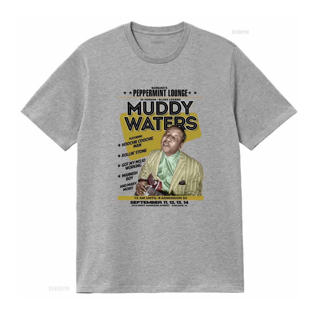 Muddy Waters T Shirt Peppermint Lounge Show Poster Blues Legend Design Official Mens vintage Washed Slightly graphic streetwear